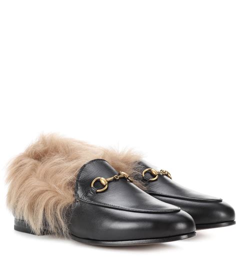 gucci leather yonder loafers|Gucci fur loafers women's.